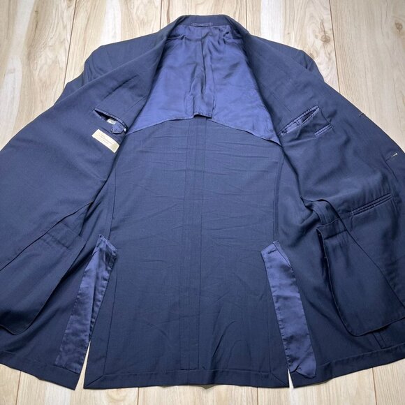 Doriani Milano Men's Navy Blue Notch Lapel Two-Button Blazer Jacket Size 38 US - Picture 6 of 16
